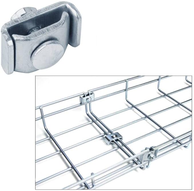 30 Pack Splice Washer Kit, Reinforced Joint Gridwall Clamp Clips Fit 5/32"-1/4" Wire Dia. Basket Wire Mesh Cable Tray, End to End Wall Grid Panel Connector