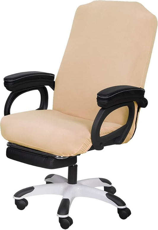 SARAFLORA Office Chair Covers- Large, Champagne- Removable Computer Chair Covers for Office Chair with Zipper for Universal Rotating Chair Desk Chair Cover Chair Seat Washable Protector for Pet