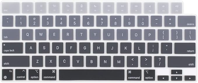 ProElife Keyboard Cover Skin for 2026-2022 MacBook Air 13.6 inch 15.3 inch M5 M4 M3 Chip U.S Enter Silicon Protector for MacBook Air 13'' 15'' M5 M4 M3 2026 2025 2024 2023 Accessory (Ombre Gray)
