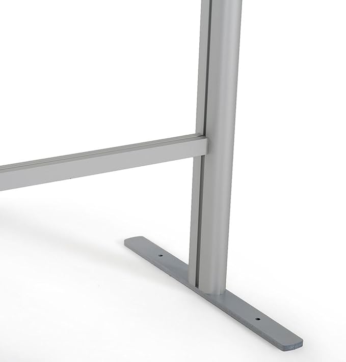 M&T Displays 39.37x39.37 Inch Clear Countertop Cough Barrier Sneeze Guard Desk Divider with Aluminum Bars, Protective Separation Screen Window for Cashiers Workers Employers Customers