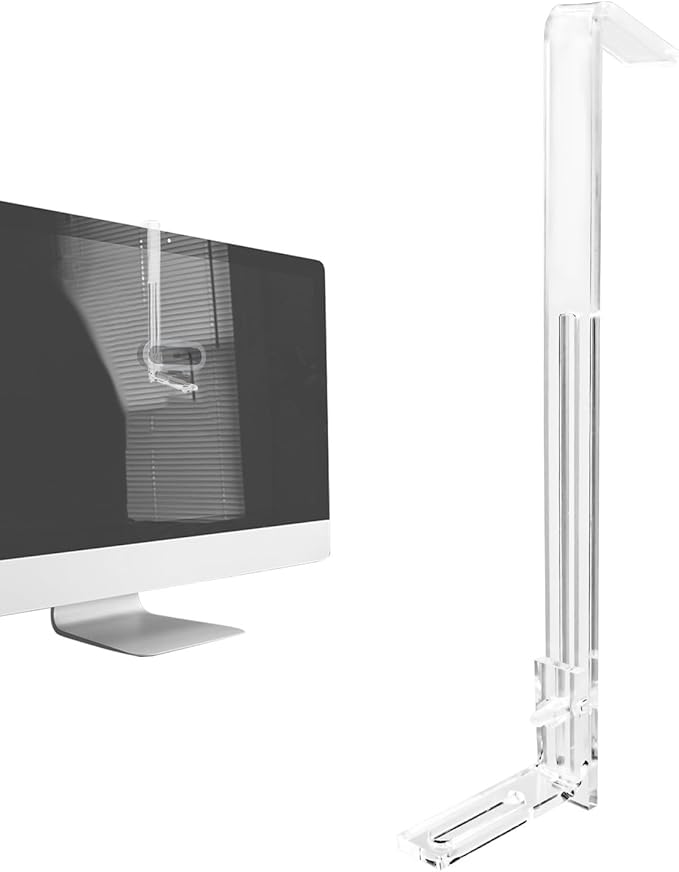 Webcam Mount for Monitor, 1/4" Screw - Universal Clip-On Holder for Logitech Brio, OBSBOT, Microsoft, Nexigo Webcams