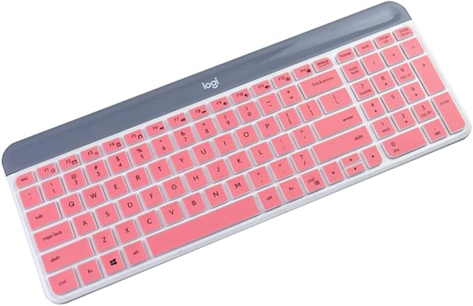 Ultra Thin Silicone Keyboard Skin Cover Compatible for Logitech MK470 Slim Wireless Keyboard, Logitech MK470 Keyboard Accessories (Pink)