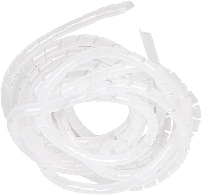 Spiral Cable Wrap - 5.5 Ft 1" Spiral Wire Wrap Cord Covers Bundle Sleeve Hose for Computer Electrical Wire Organizer (White, 1 Inch-5.5Ft)