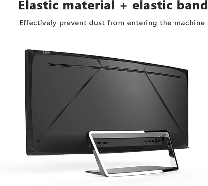 Indoor TV dust cover black, elasticity soft cloth adaptive screen 51/52/53/54/55 inch protective cover, suitable for most brands of monitors (51-55 inch)