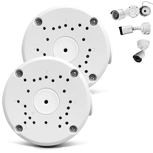 Metal Aluminum & Waterproof Junction Box Mount Bracket, Universal for Bullet Security Camera, Aluminum Waterproof Hide Cable Junction Box Compatible with Solar Panel, Fits Wall Ceiling
