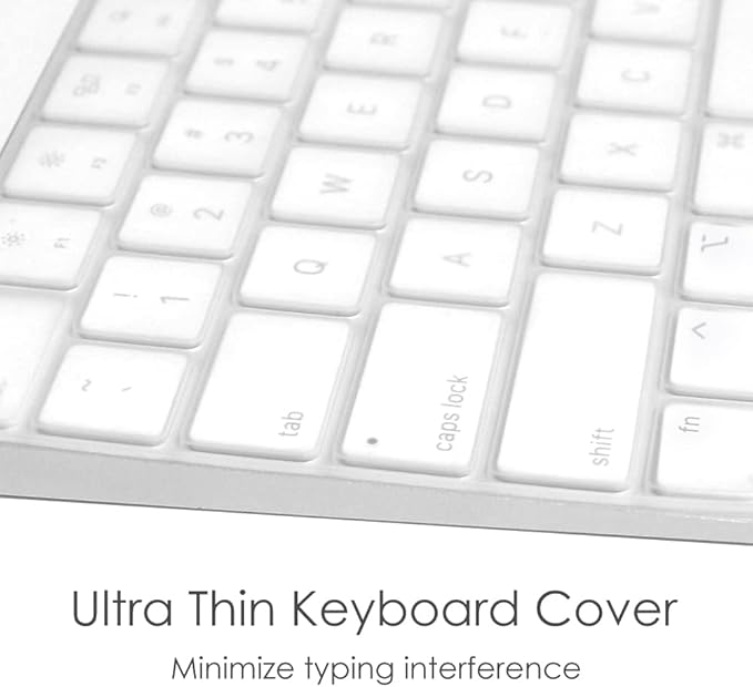ProElife Keyboard Cover Skin for 2024-2021 Apple Magic Keyboard 3 with Touch ID A3118 A2449 Ultra Thin Silicone Keyboard Protector for iMac 24'' / Mac mini M4 M2 M1 Chip Keyboard Accessories (Clear)