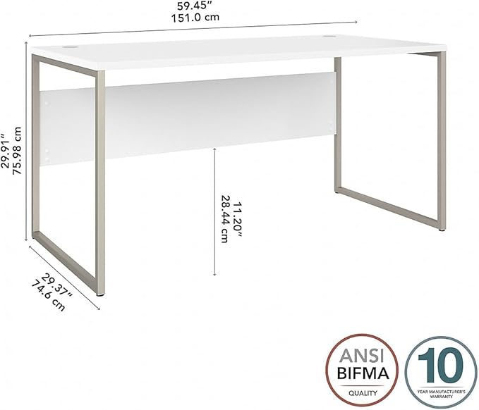 Bush Business Furniture Echo L Shaped Desk, 60W, Gray Sand