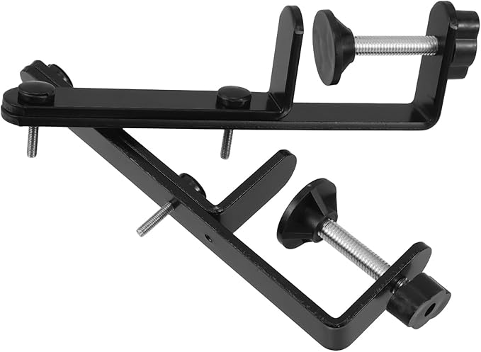 NUOBESTY 1 Pair Black T-Shaped Metal Pegboard Holder for Desk Edge Mounting Table Pegboard Display Brackets Work from Home Accessories