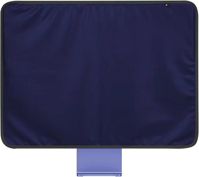 Monitor Dust Cover for iMac 24 inch PU Leather Anti-Static Dustproof Protective Case for LCD/LED/HD Panel Case Computer Sleeve Monitor Dust Cover with Rear Pocket (Blue, 24inch)