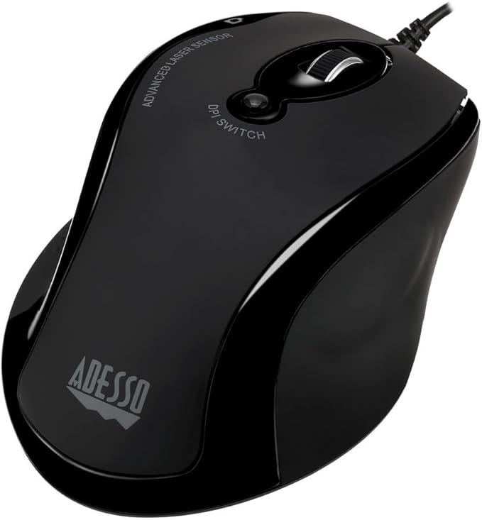 Adesso iMouse G2 - USB Ergonomic Optical Mouse Adjustable DPI Internet Navigational B, Black