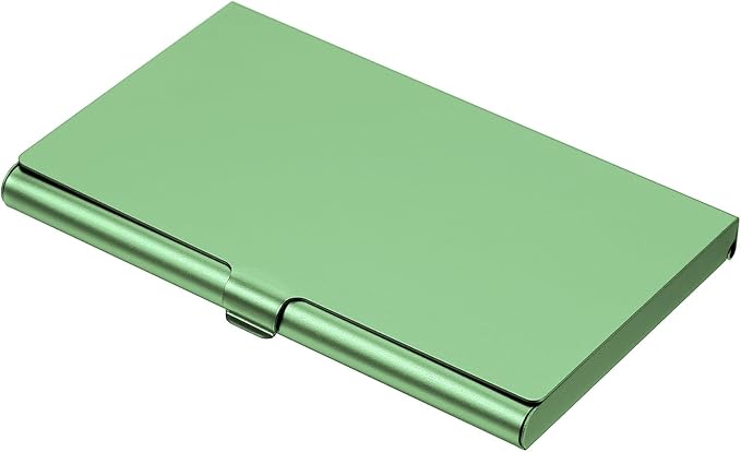 PATIKIL Business Card Holder, Aluminum Alloy Flip Cover Slim Name Cards Case for Women Men, Green