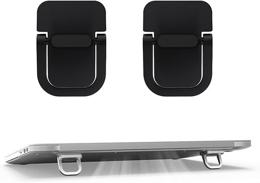 2pcs Keyboard Stands, Mini Laptop Stand for Desk, Portable Laptop Stand Compatible with MacBook Air Pro, Dell XPS, Lenovo, HP More. (Black)