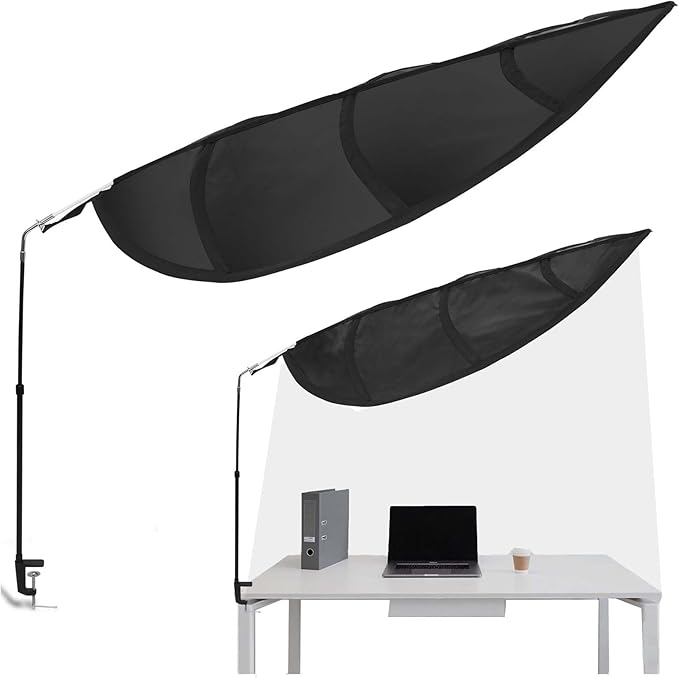 P Polerden Office Cubicle and Desk Shade,Adjustable cubicle shade,Block Overhead Light, Glare, And Airflow,Uv-Resistant Fabric,Working Office Cubicle Accessories for Light Sensititve Workers