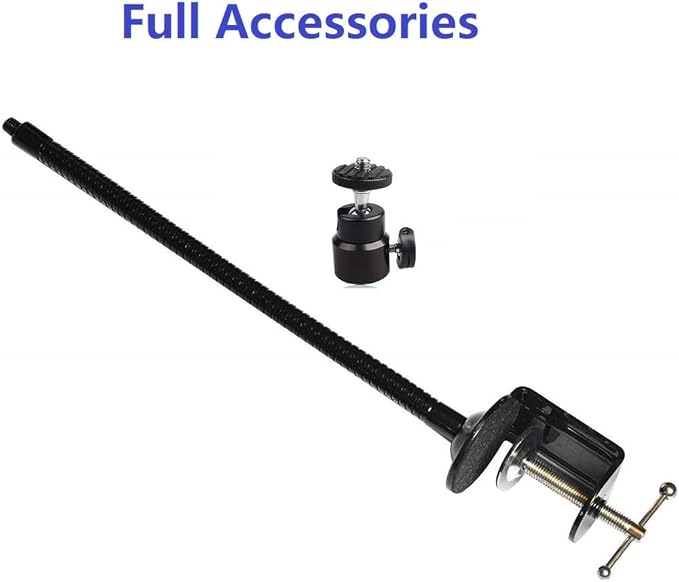 AceTaken Webcam Stand - 25 inch Gooseneck Clamp Desk Webcam Mount Arm for Logitech Webcam C920s C920 C930e C922x C930 C922 C925e C615 Brio