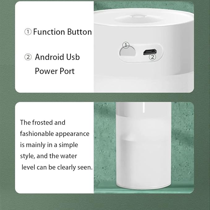 Mini Humidifier, USB Power Supply, Suitable for Study Room, Bedroom, Baby Room, Office, Car, With 7 Color LED, Air Humidifier, Can Be Used for Facial Moisturizing (White)