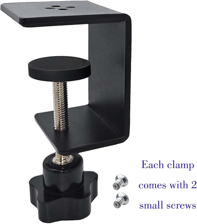 6 Pack Heavy Duty C Clamp & Desk Clamp | Wide Jaw Metal Woodworking Clamps, Adjustable Shelf Clamps for Desk Extension/Panel Work (Sturdy Multi-Purpose Clamping Tool)