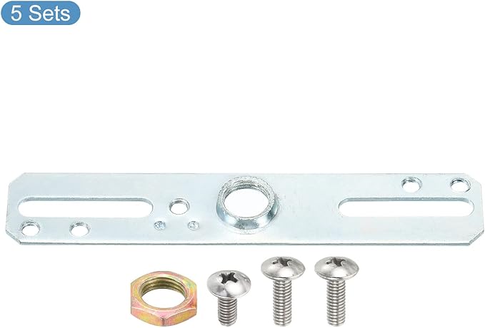 MECCANIXITY Light Fixture Crossbar Kit, 100x20mm Mounting Bracket Ceiling Light Plate for Chandelier Lighting, Silver Tone 5 Set