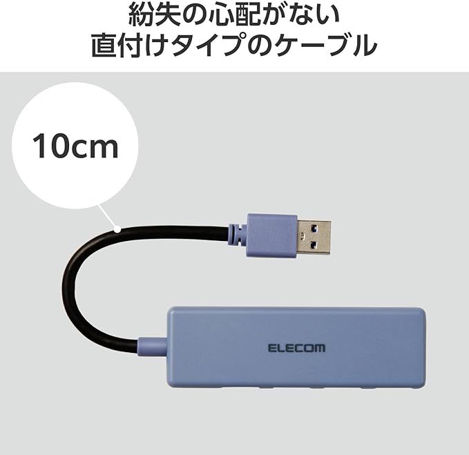Elecom U3H-H040NV USB Hub USB 3.0 Bus Power 4 Port Navy