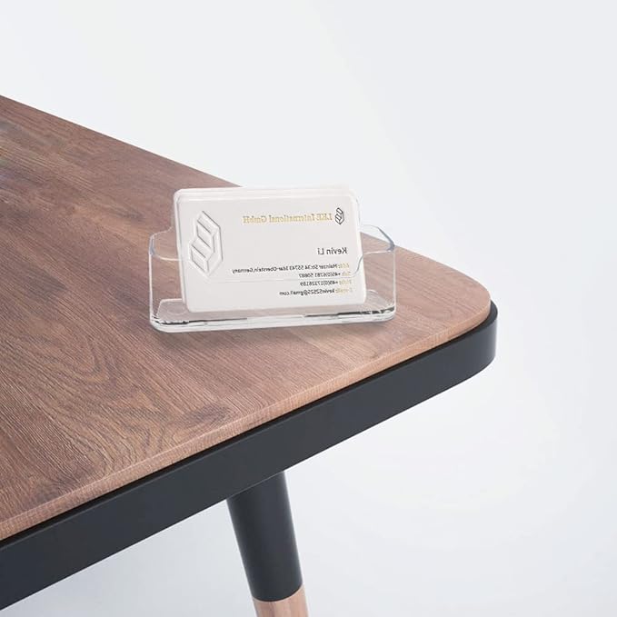 HSYMQ Acrylic Business Card Holder 6 Pack for Desk, Clear Plastic Business Cards Display Holders Stand, Fits 30-50 Business Cards