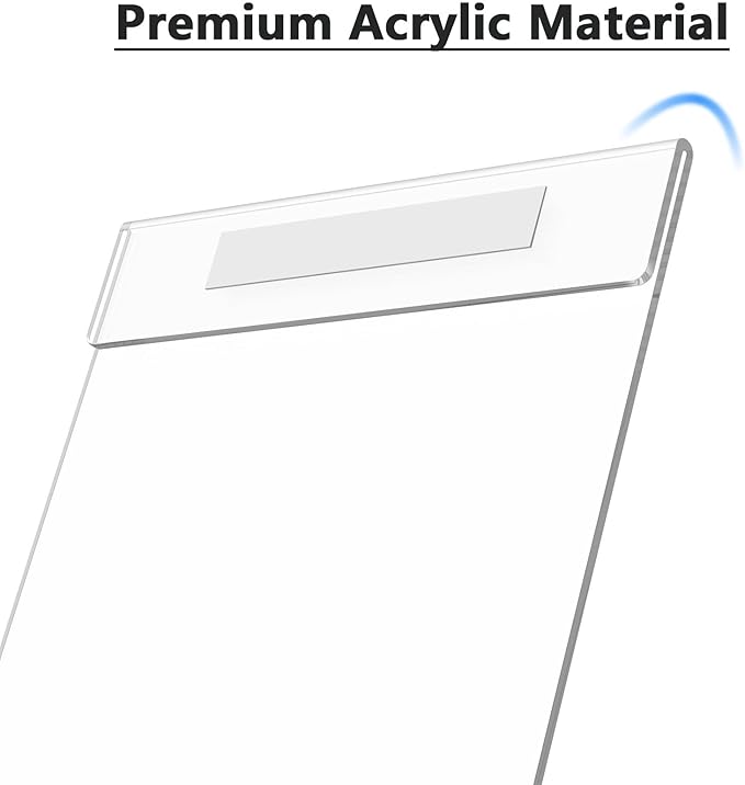 MaxGear Acrylic Sign Holder 8.5 x 11 inch 6 Pack, Wall Mount Clear Plastic Sign Holder with Double Sided Tape, Document Flyer Acrylic Picture Frame for Office, Home, Store