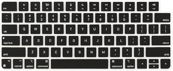 ProElife Keyboard Cover Skin for 2024-2021 Apple Magic Keyboard 3 with Touch ID A3118 A2449 Ultra Thin Silicone Keyboard Protector for iMac 24'' / Mac mini M4 M2 M1 Chip Keyboard Accessories (Black)