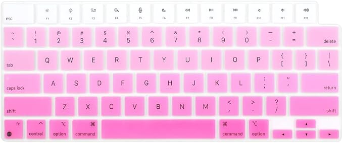 ProElife Keyboard Cover Skin for 2026-2022 MacBook Air 13.6 inch 15.3 inch M5 M4 M3 M2 Chip U.S Enter Silicon Protector for MacBook Air 13'' 15'' M5 M4 M3 2026 2025 2024 2023 Accessory (Ombre Pink)