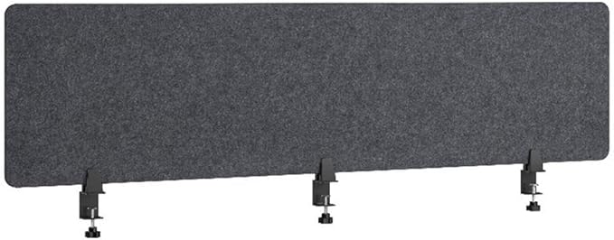 Pemberly Row Modern 70W Desktop Privacy Screen, Cool Charcoal Finish, Acoustic Sound-Dampening Design, Flexible Mounting Options, Visual Barrier for Office Workstations
