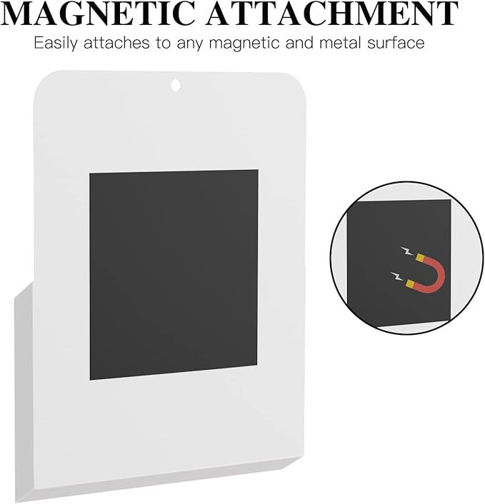 MoKo Magnetic File Holder, A4 Large Size Refrigerator Storage Organizer Magnet Pencil Cups Marker Paper Letter Pen Holder Stationery Supplies for Classroom Office Home, 2 Pack, White