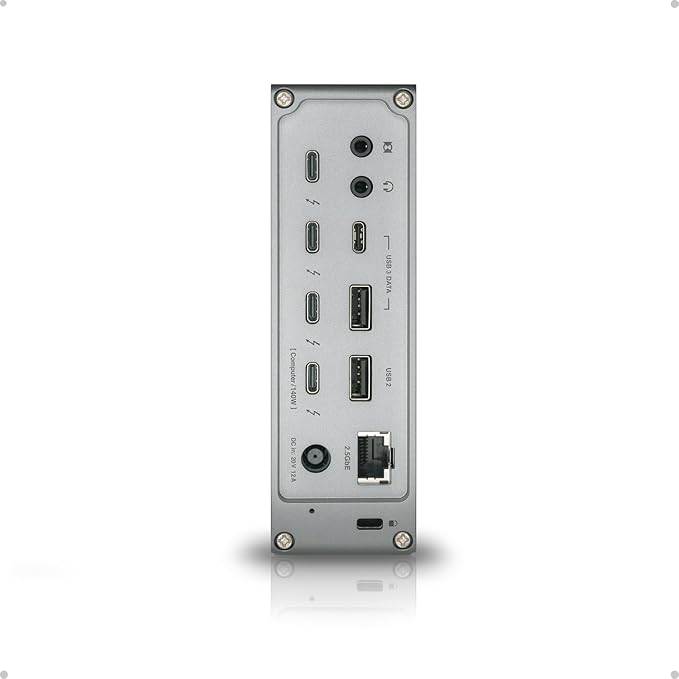 CalDigit TS5 Thunderbolt 5 Dock - 15 Port, 140W Charging, 80Gb/s TBT 5 x 4, USB-C 10Gb x 3, USB-A x2, 2.5Gb Ethernet, Dual 8K@60Hz Displays, SD & microSD UHS-II, 1m Braided Cable, Space Gray 240W PSU