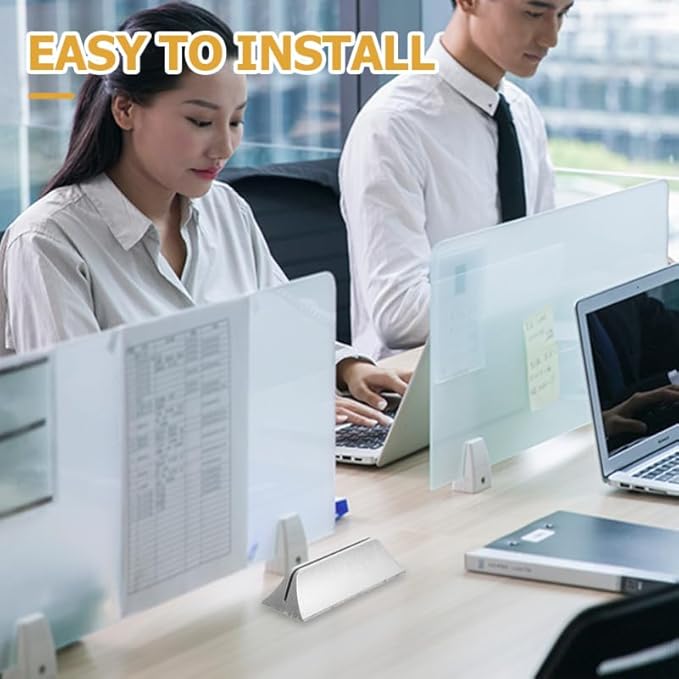 COHEALI Adjustable Desk Divider Bracket Clip 10-Pack Desktop Privacy Panel Clamp for Office Desk Partition Support Stable Screen Holder 5.5X2.6X2.0In