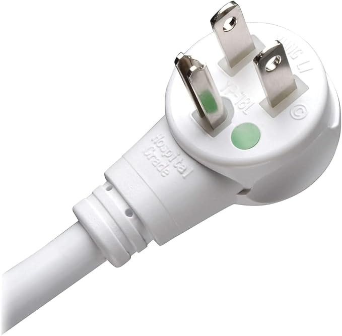Tripp Lite Safe-IT Medical Grade Power Strip for Patient Care Vicinity, 6 Hospital-Grade Outlets, 120V, 15 ft. Right-Angle Cord, UL 1363A, White (PS-615-HG-OEMRA)