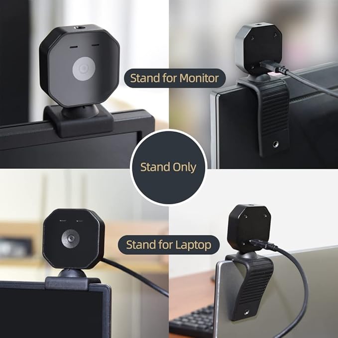 MOKOSE Webcam Stand, Stands Bent 360 Degrees for Mounting on a Monitor or Laptop Mount with 1/4" Thread