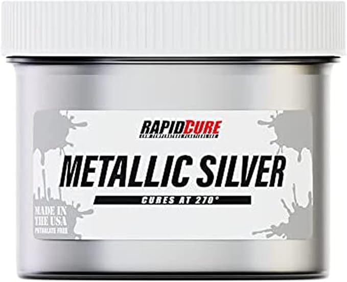 Rapid Cure® Screen Printing Ink Silver (Gallon - 128oz.) - Plastisol Ink for Screen Printing, Fast Curing Fabric Paint - Screen Print Direct®, USA Made