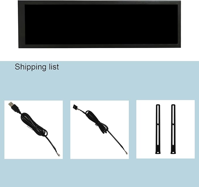 VSDISPLAY 8.8 Inch 1920x480 IPS LCD Monitor as Secondary Display/DIY Computer PC Case GPU CPU RAM Temperature Data Monitoring Sensor Panel,Black