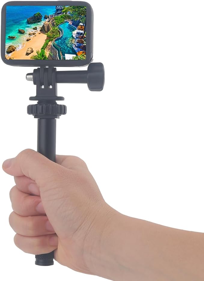 1/4" Thread Extension Mount – Heavy-Duty 4.7" (12cm) Aluminum Tube | Male & Female 1/4"-20 Screws | CNC-Machined for DSLR, Action Cam, Phone Mounts | Car & Tripod Use