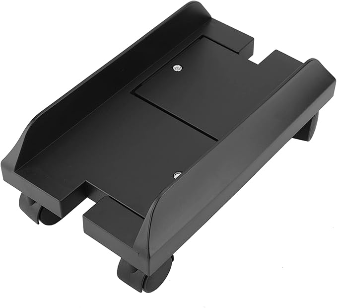 Computer Case Holder, Removable Computer Tower Stand with 4 Caster Wheels, Mainframe Storage Rack for Home, Office Use(Black)