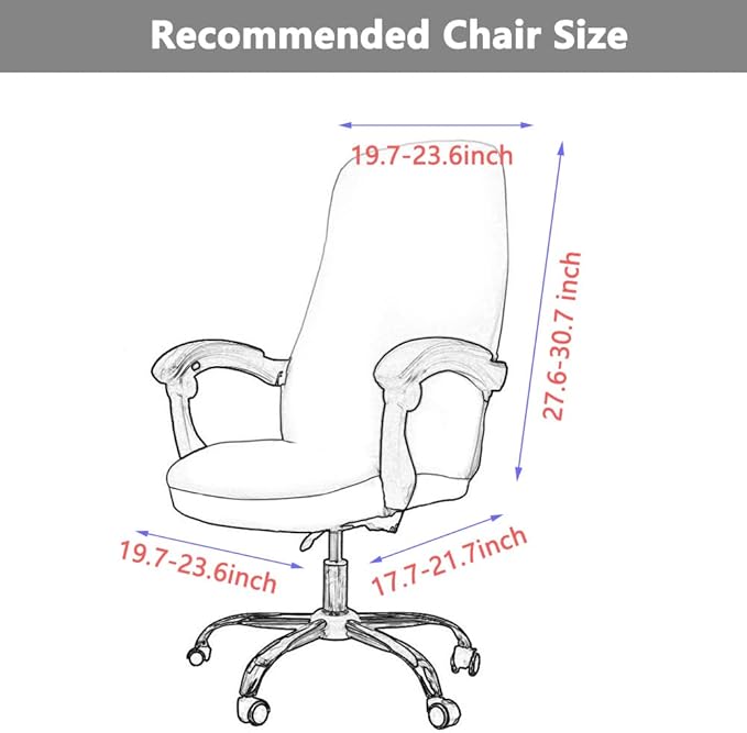 Melaluxe Office Chair Cover with Armrest Covers， Universal Stretch Desk Chair Cover, Computer Chair Slipcovers (Size: L) - Teal Blue