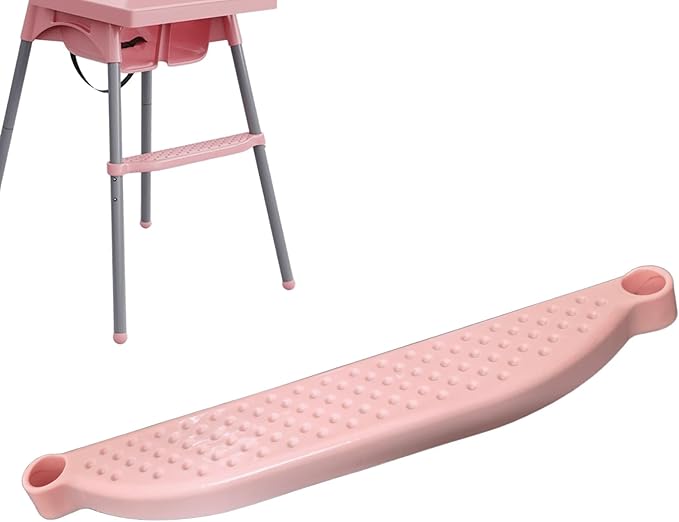 ZHBHSH High Chair Foot Rest, Adjustable, Non-Slip PP, Compatible with IKEA Antilop High Chair (Pink)
