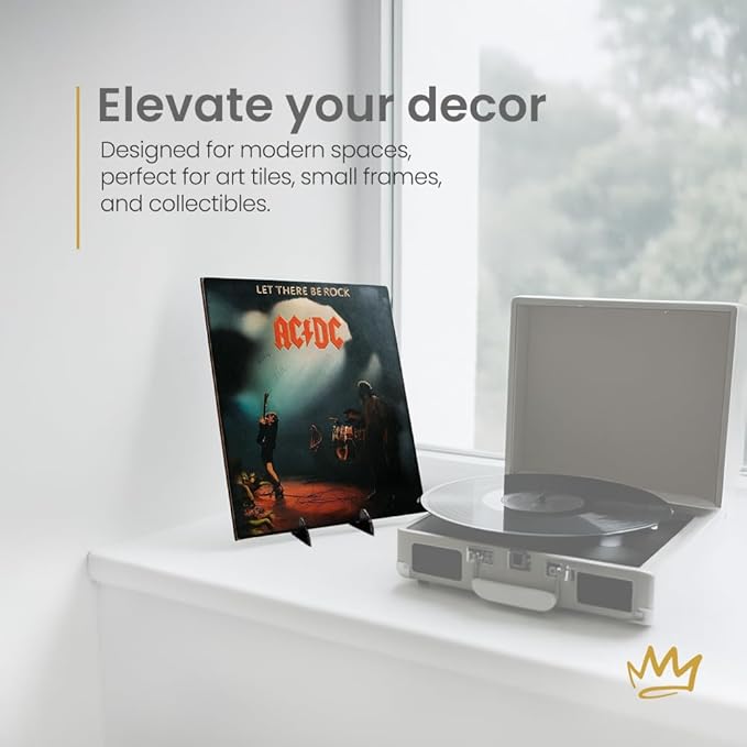 KINGDOM SOLUTIONS 2-Pack Adjustable Acrylic Easels - Plate Stand - Sturdy Book Stand for Art, Pictures, Plates, Frames - Unique on the Market