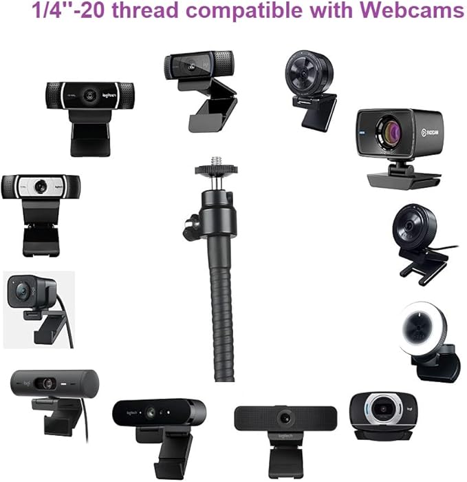 AceTaken Brio 101 Webcam Stand, Magnetic Webcam Clamp Mount Holder Compatible with Logitech Brio 101 100/Brio 301 300/Brio 501 500/Brio 4K/C270/C310 webcams