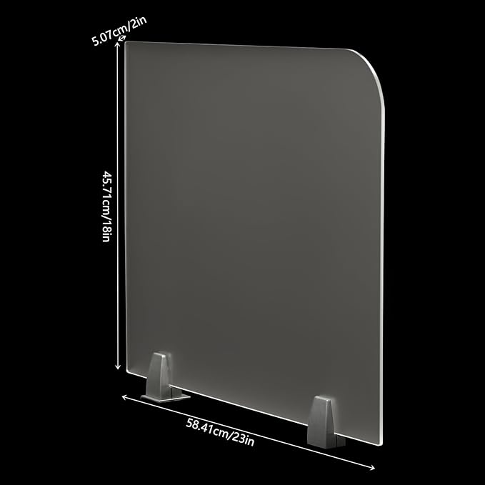 Desk Divider,2 PCS Desk Privacy Panel and Privacy Shields Frosted Acrylic Clamp-on Desk Partition for Office,School,Reception,23” W x 18”H (23 x 18 in)