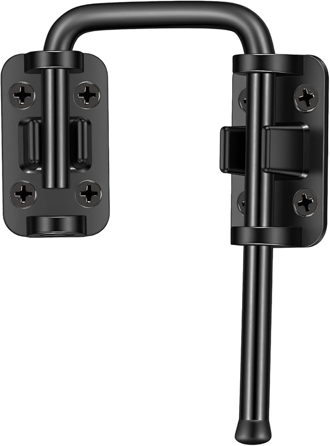 Mabor Sliding Door Lock, Zinc Alloy Rotary Latch for Patio & Screen Doors, Safety Lock for Gates & Windows (Black)
