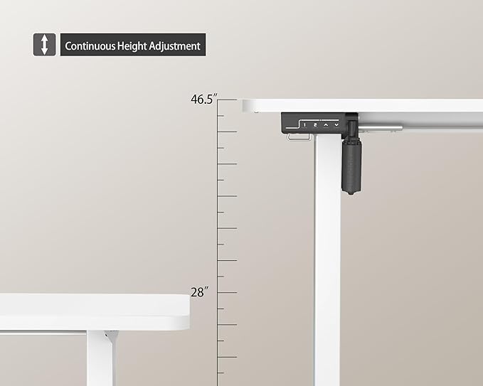 LongKe Electric Standing Desk Adjustable Height, 55x24 Inches Sit Stand up Desktop for Home Office, Ergonomic Rising Computer Table with Memory Preset, White