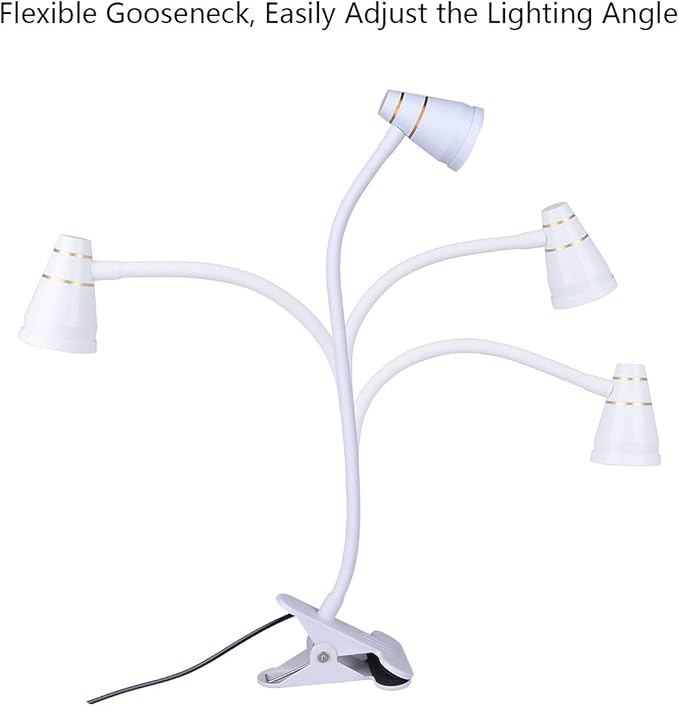 LED Clip Desk Lamp, Headboard Light with Strong Clamp, Bed Reading Light with 3000k-6500K Adjustable Color Temperature Options for Brighter Illumination (Milky White)