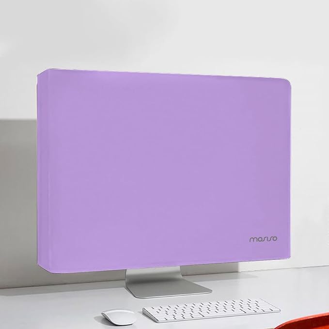 MOSISO Monitor Dust Cover 22, 23, 24, 25 inch Anti-Static Dustproof LCD/LED/HD Panel Case Computer Screen Protective Sleeve Compatible with iMac 24 inch, 22-25 inch PC, Desktop and TV, Purple