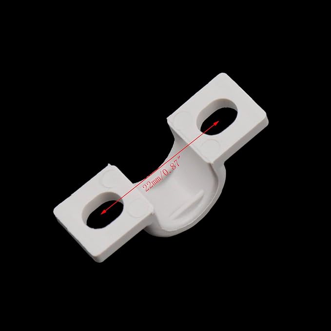 20pcs Wire Shelf Loop Clips White Two Holes Pipe Tube 2/5" U Bracket Clamps 10MM Conduit Pipe Strap Clamps for Wire Cable Tube (White, Fit for 10mm)