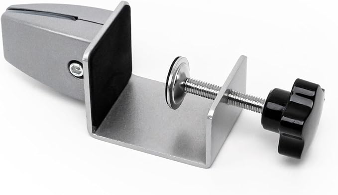 Sneeze Guard Clamp for 1/8"" to 1"" Thick Panel, Adjustable Desk Partition Clip, Aluminum Desktop Divider Clips, Easy to Install Desk Privacy Panel Clips, 4 Pack, GIY-9GM-QVV157