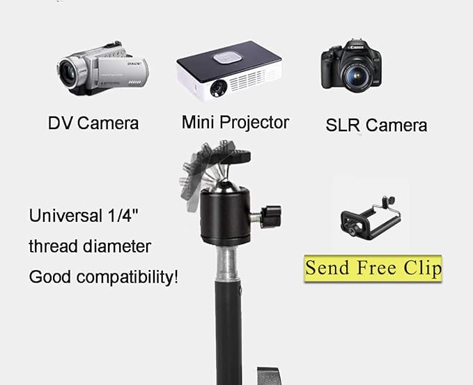 Coret Projector Tripod Stand Mount, Portable Tripod Mount Floor Stand, Folding, Outdoor Stand for Projector, Adjustable Height 19in to 75in (not incluld Tray)