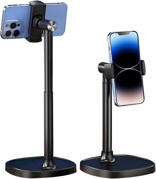 Hosannn Century Adjustable Cell Phone Stand Rotating Lifting Mobile Phone Holder for Desk & Video Recording Compatible with All iPhone for Galaxy(Black)