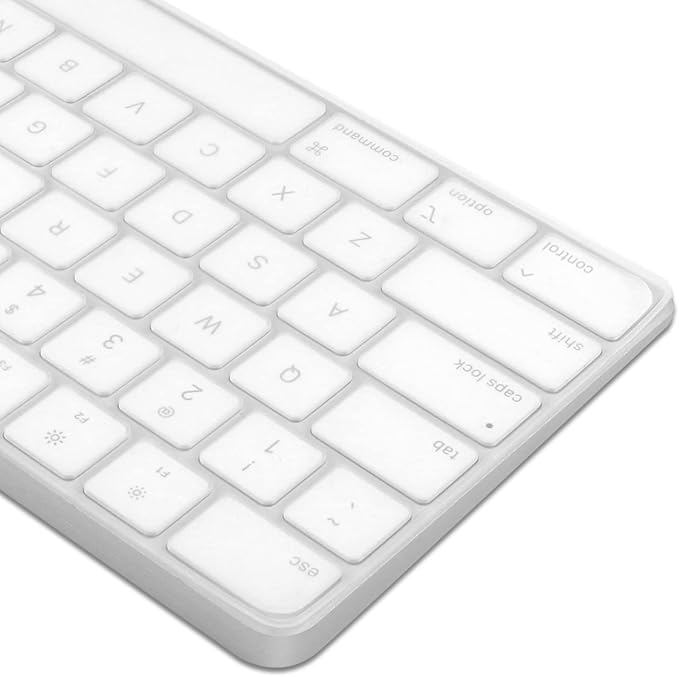 ProElife Ultra Thin Silicone Keyboard Cover Skin for 2022 Mac Studio & 2021 Apple iMac 24'' M1 Chip Magic Keyboard 2 with Numeric Keypad Touch ID A2520 Accessory U.S Enter Soft Protector, Transparent